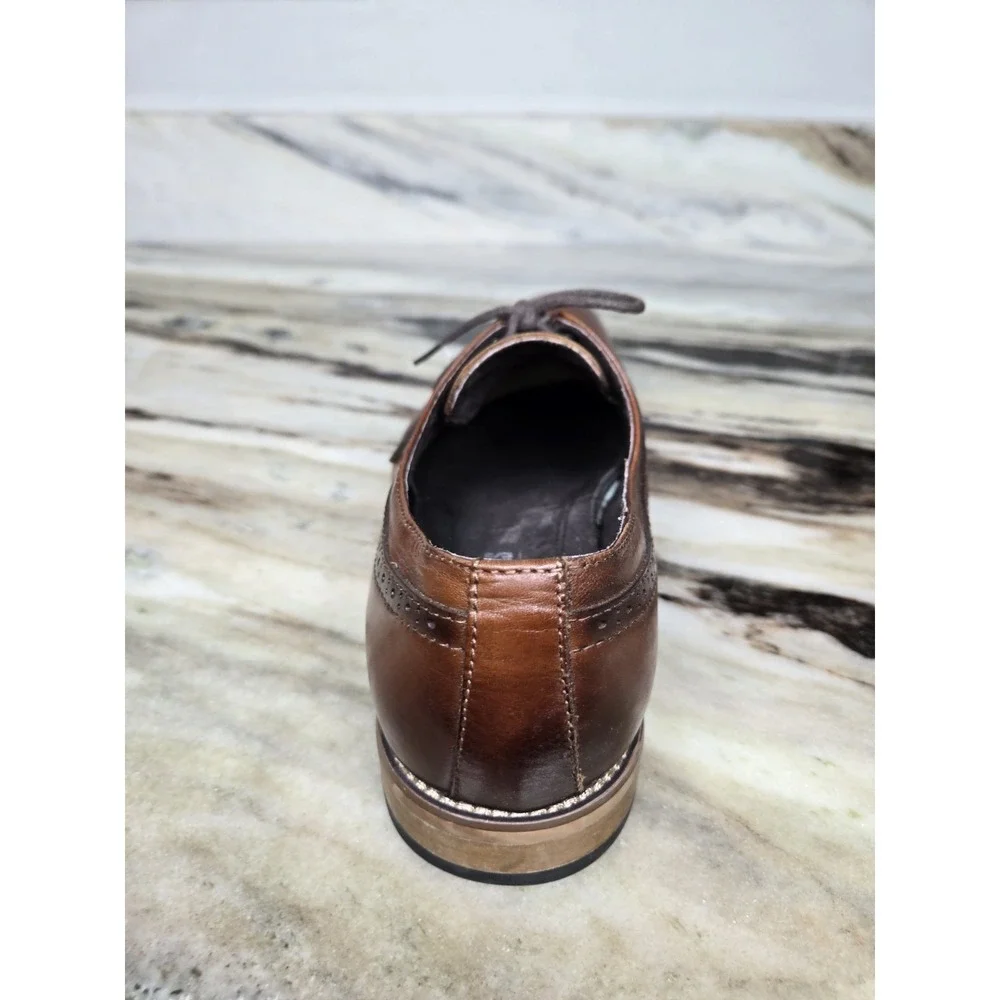 Stacy Adams‎ Dickinson Cap Toe Oxford Brown Leather Dress Shoes Men's 10M